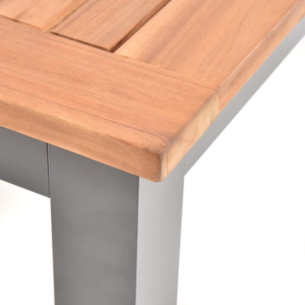 suitable for humid environments. Made of aluminum profiles and acacia wood.
