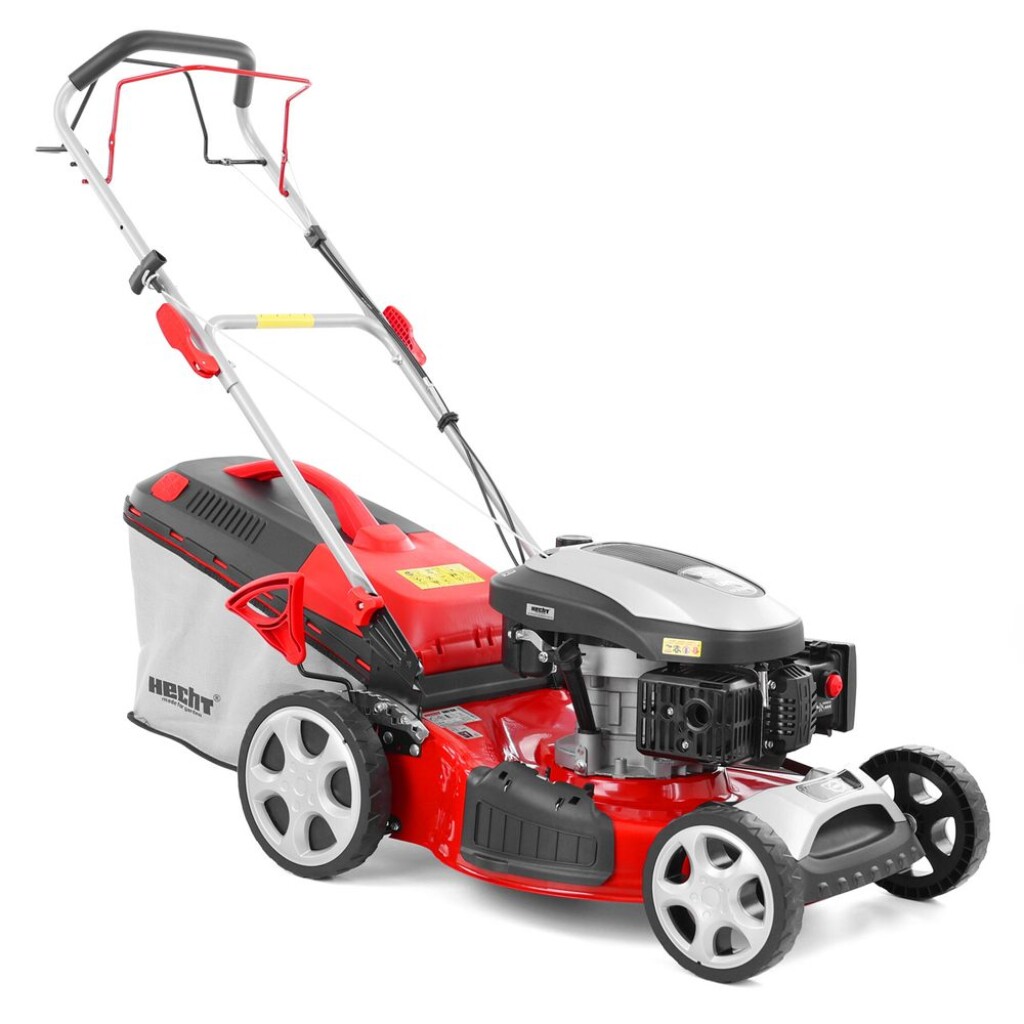 The HECHT 551 SX 5in1 Gasoline Lawn Mower with self-propulsion and 51 cm cutting width is ideal for medium and large gardens. The powerful 175 cm³ HECHT OHV motor