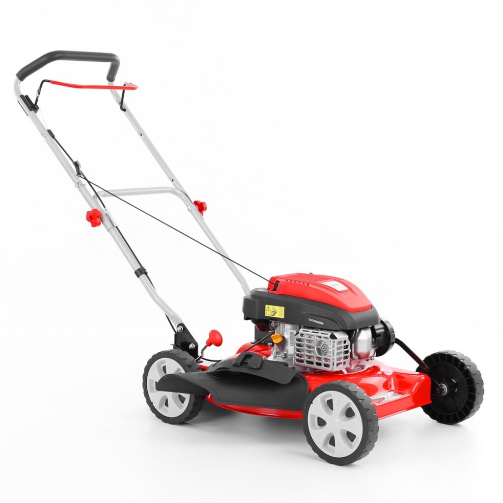 Gasoline lawn mower ● Cutting width: 51 cm ● Engine volume: 141 cm3 ● Engine power: 2.5 kW ● Max recommended area: 1000 m2.