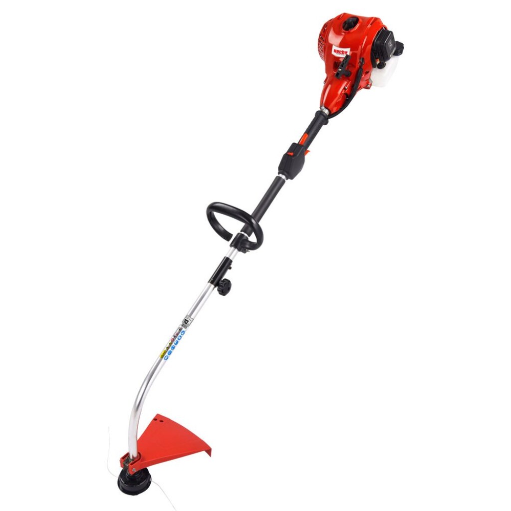 Gasoline string trimmer with a 38 cm cutting width. 25.4 cm³ engine with a rated power of 0.75 kW. Divisible shaft. Semi-automatic string release. Weight 5.1 kg.
