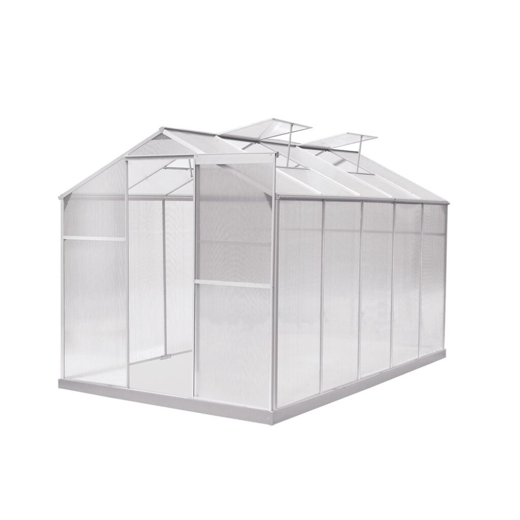 Greenhouse 5.98 m2 - 315 x 190 x 195 cm. 1.2 mm aluminum and 4 mm polycarbonate frame.