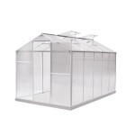 <p>Greenhouse 5.98 m2 - 315 x 190 x 195 cm. 1.2 mm aluminum and 4 mm polycarbonate frame.</p>