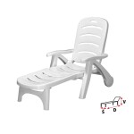 <p>Luxusní polohovatelné plastové lehátko. Vhodné pro exteriéry i interiéry. Vhodné pro použití ve vlhkém prostředí. Rozměry: 140 x 77 x 106 cm.</p>