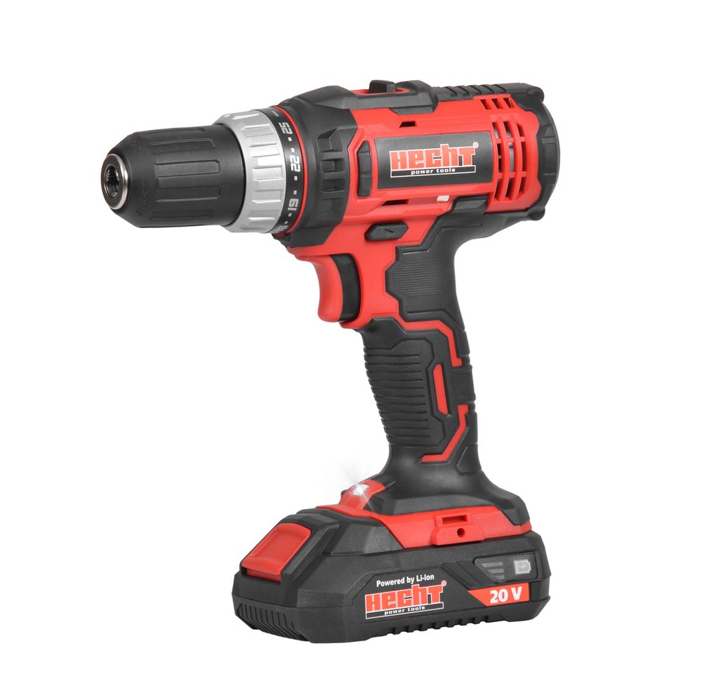 HECHT 1279 - aku vrtačka Akumulátorový vrtací šroubovák s LED světlem. 2x akumulátor Li-Ion 2 Ah / 20 V. Max. krouticí moment 35 N.m. Průměr upínání 2 – 13 mm. Akumulátory a nabíječka jsou součástí balení.