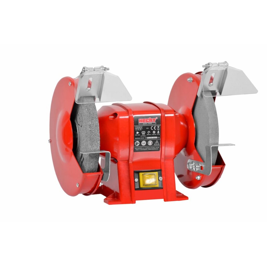 Electric powered bench grinder. Spark guard