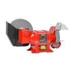 <p>Electric powered bench grinder. Wet and dry grinding. Spark guard
