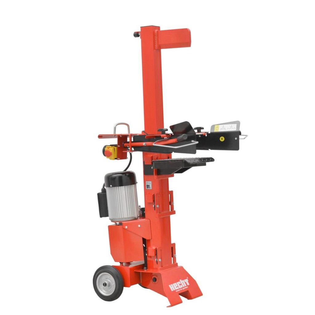Electric wood splitter with the input of&nbsp;2200 W. The maximum pressure of 6&nbsp;tons