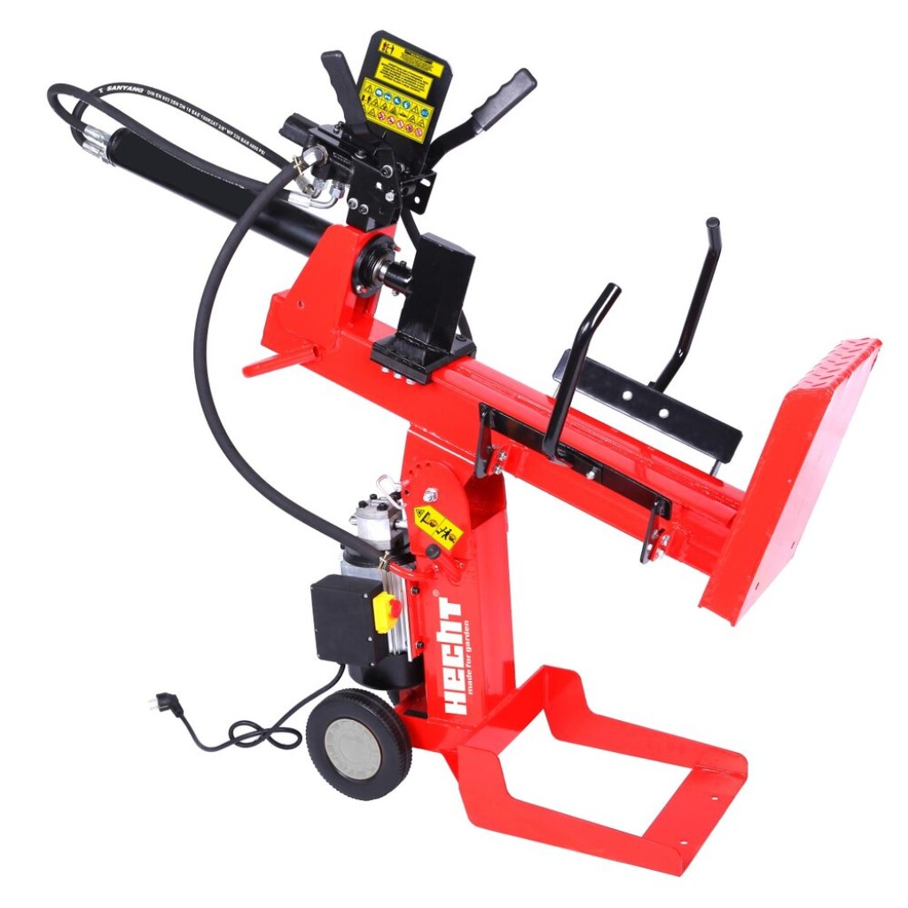 Log splitter for splitting both in vertical and horizontal position. Power consumption 2100 W. Max. pressure 8 tons. Maximum log length 52 cm