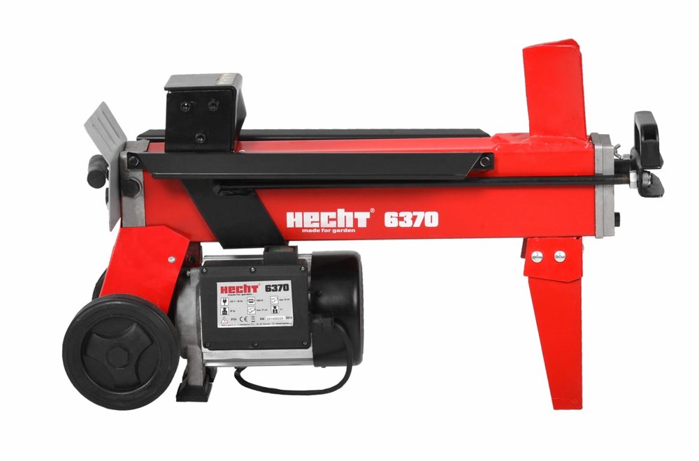 HECHT 6370 - electric log splitter Electric powered wood splitter with power input of 1500 W. Suitable for log with diameter up to 25 cm and length of up to 37 cm. Maximal pressure 4 tons.