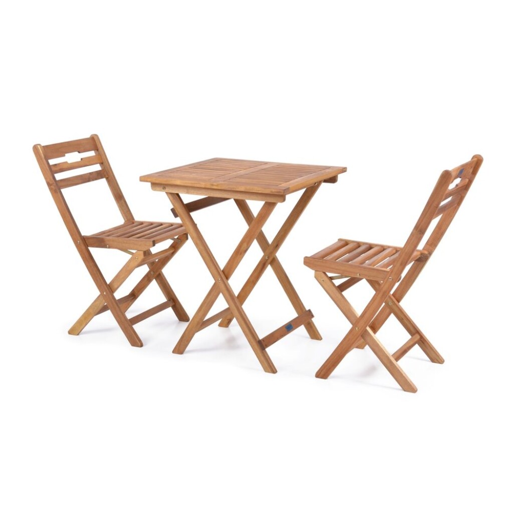 Garden furniture made from&nbsp;hardwood Acacia. Set of two chairs and table.