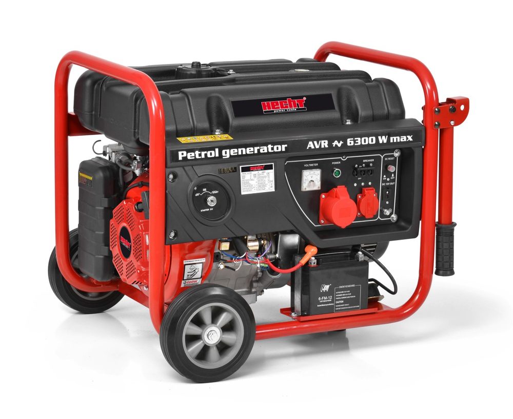 HECHT GG 7300 - benzínový generátor proudu Benzínový generátor. Výkon 14 HP. Trvalý výkon 5800 W