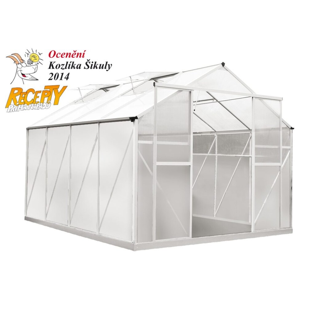 Zahradní skleník se zárukou 10 let na polykarbonátové desky! Rozměry 305 x 244 x 250 cm.