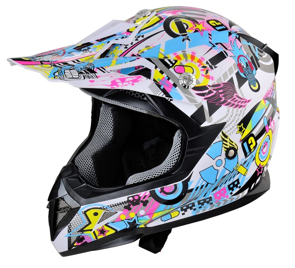 Helmet size L - HECHT 51915 L Protective helmet suitable for motorbikes and quads. Homologation ECE/22-05. Material ABS. Weight 1320 g (+/- 50).