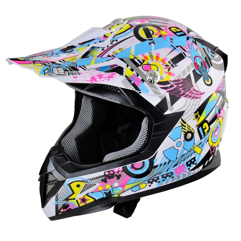 Protective helmet suitable for motorbikes and quads. Homologation ECE/22-05. Material ABS. Weight 1320 g (+/- 50).