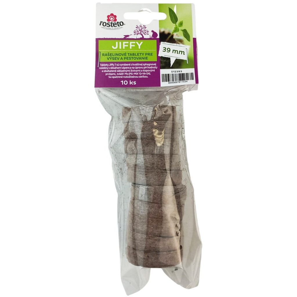 Peat pellets suitable for pre-growing seeds or rooting plant cuttings