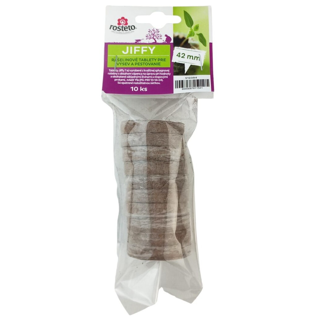 Peat pellets suitable for pre-growing seeds or rooting plant cuttings