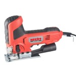 <p>Electric straight saw with a power input of 600 W. Speed without load 800 - 3000 rpm. Cutting depth 65 mm (wood)