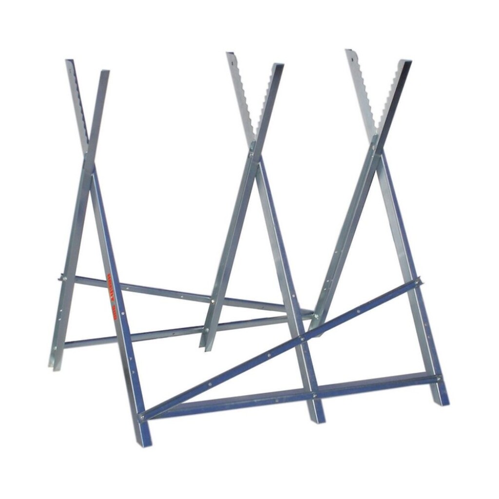 HECHT log cutting stand secures felled trees ripe for cutting. Perfect for cutting trees down to haulable (or burnable) size.