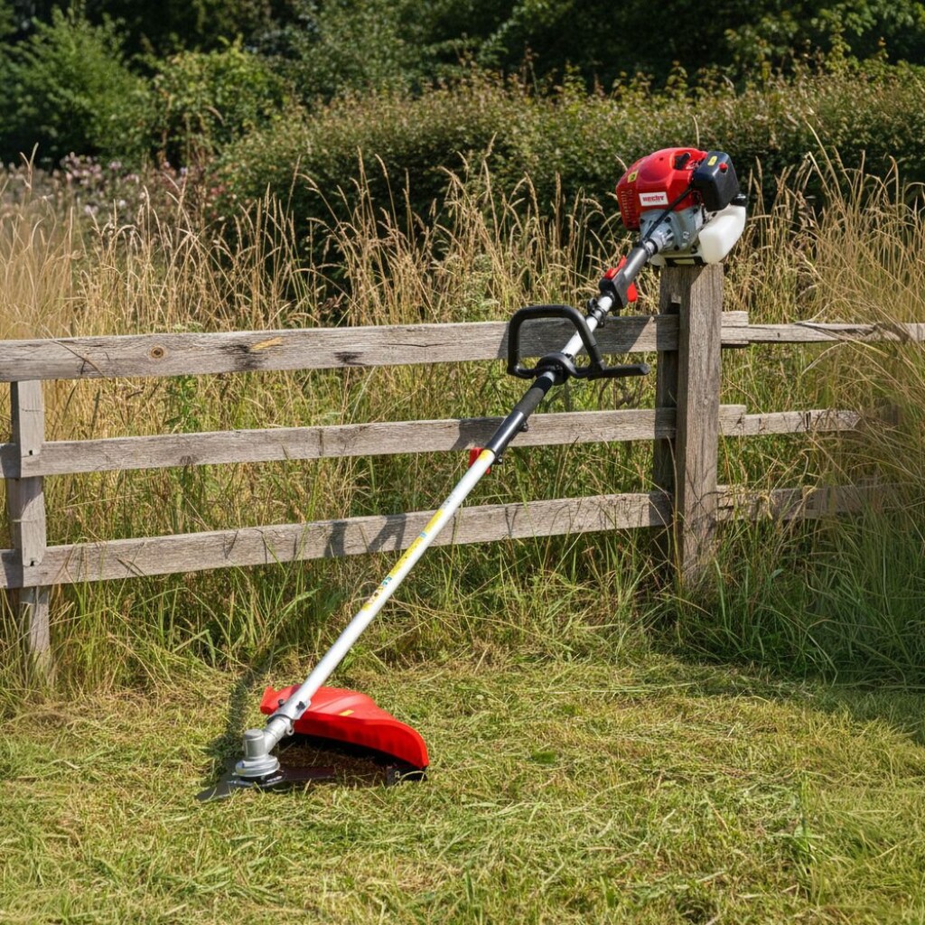 saw and hedge trimmer attachments. Divisible shaft. 51.7 cm³ engine with 2 HP power. Semi-automatic string feed. Weight 5.6 kg.