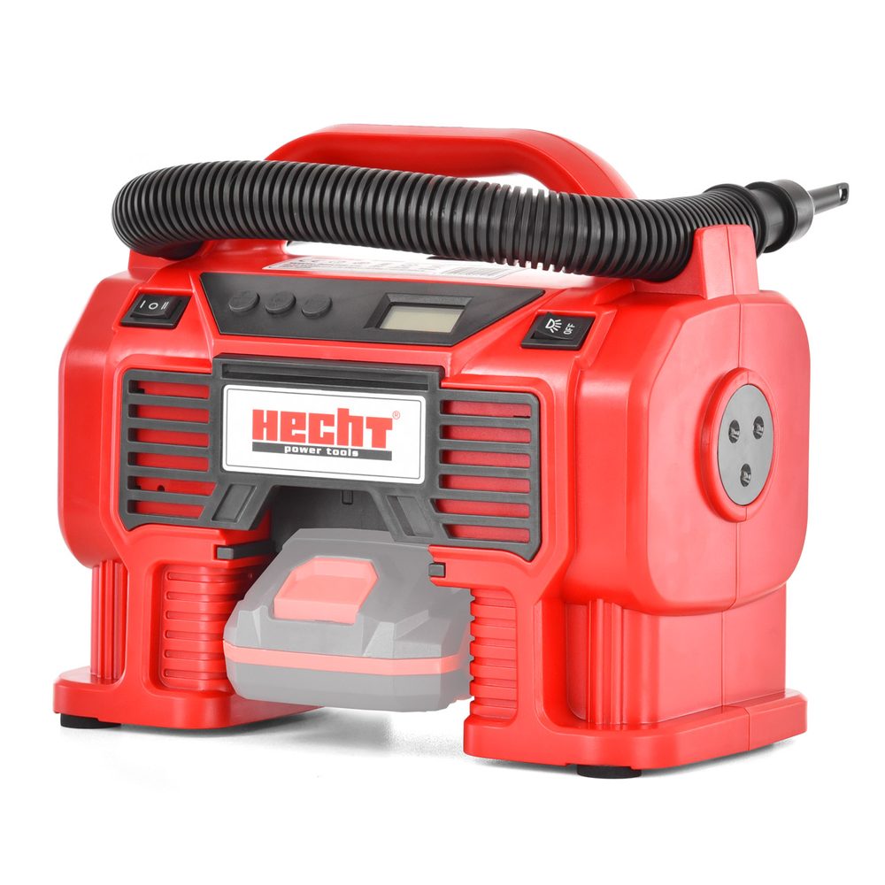 Multifunctional accu compressor - HECHT 2190 Accu compressor powered by a 20 V battery. Max pressure 11 bar. Compatible with ACCU program 1278. Weight 1