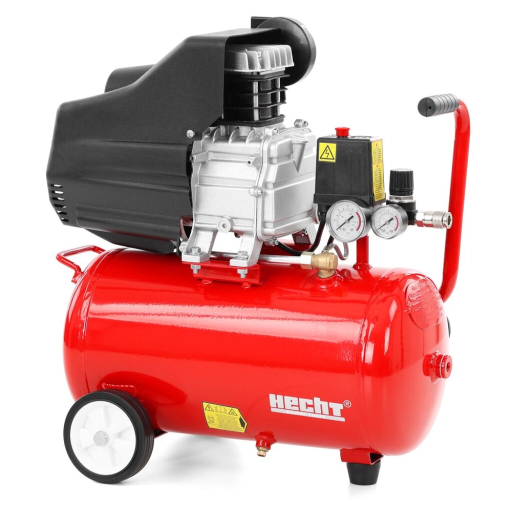 Electric oil compressor with power input 1500 W. Max. pressure 8 bar. 24 l tank. Weight 22 kg.