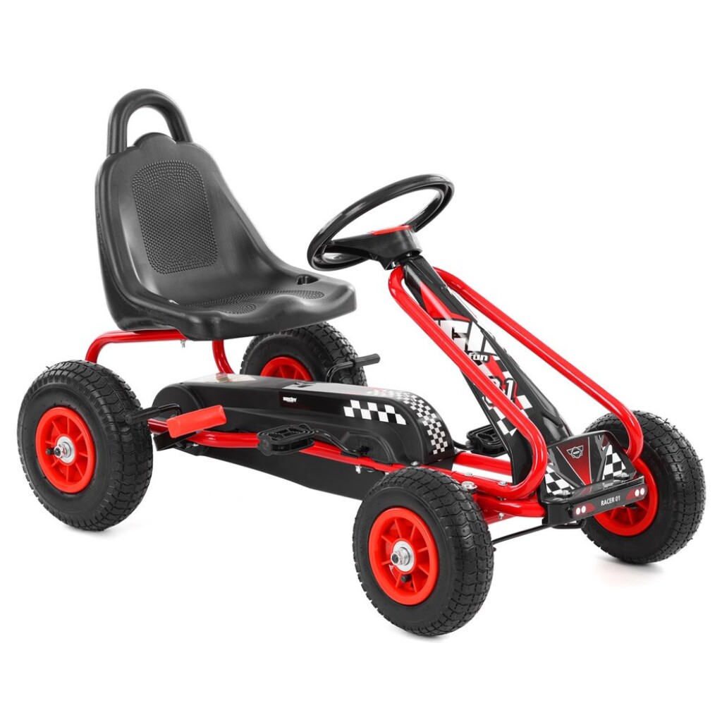 HECHT 59791 pedal go-kart in red. Suitable for children aged 3-8 years. Max. load 30 kg. Chain drive