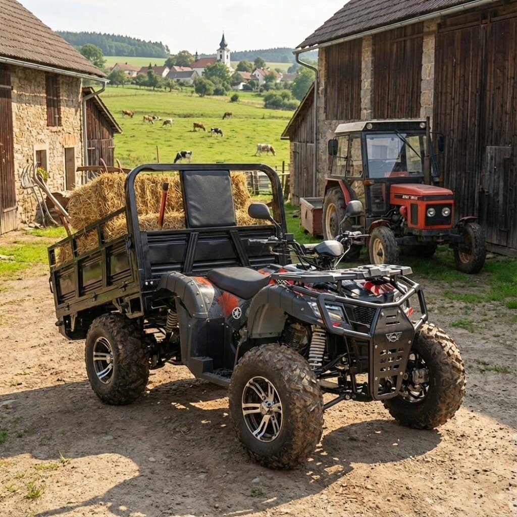 construction site or forest? The HECHT COUNTRIS is a robust cargo quad bike with a load capacity of up to 600 kg