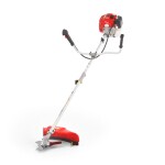 <p>Petrol powered brushcutter equipped with metal blade/string head and shoulder belt.&nbsp;Powered by 2-stroke 43 cc engine. Package also contains a&nbsp;strap
