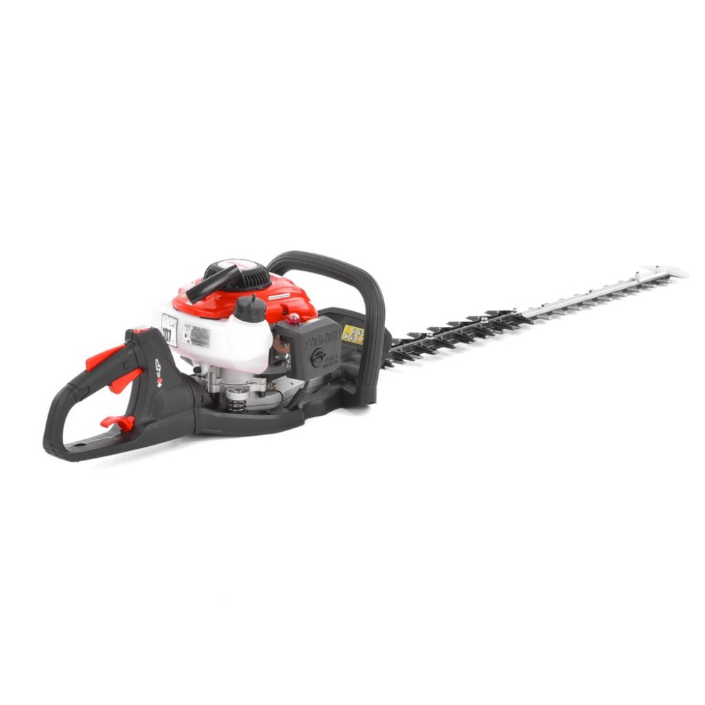 Petrol powered hedge trimer with rotatable handle. Equipped with 2&nbsp;stroke 22