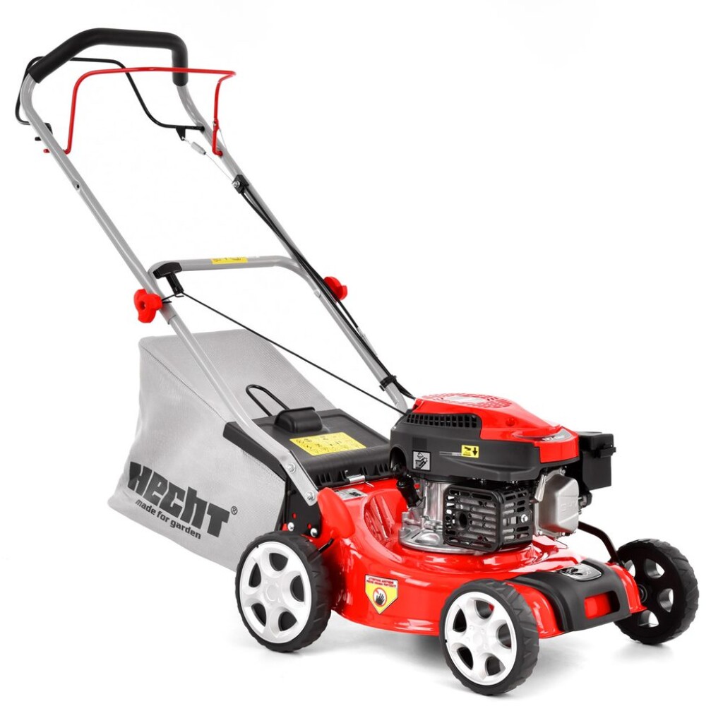 Petrol lawn mower with self propelled system. Working width: 40 cm. Engine displacement: 127 ccm. Collecting box: 40 l.