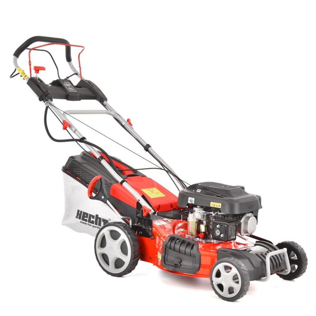 Motorized lawn mower with travel. Working width: 46 cm. Engine capacity: 150 cm3. Engine power: 2.7 kW. Basket volume: 55 l. Max. recommended area: 1000 m2.