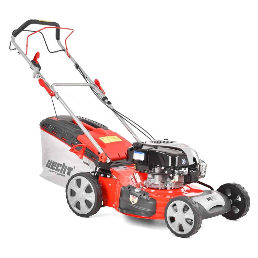 Self propelled petrol powered rotary lawn mower with steel chassis
