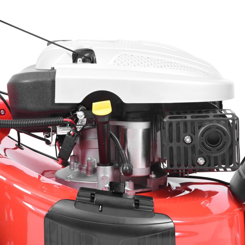 equipped with ball bearings. Powered by 4&nbsp;stroke OHV engine with displacement of 173 cm3.&nbsp;Working width 51 cm. Suitable for areas of up to 1600 m2.&nbsp;Central adjustment of cutting height. Mulching kit included