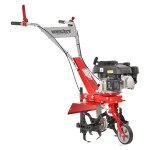 <p>Petrol tiller. HECHT OHV engine 150 ccm. Working width 40 cm. 4x4 cultivation tines