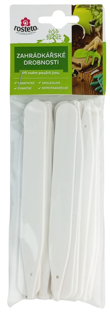 Plant Label Stake Rosteto L 6 White 15x1.7 cm (Set of 15) Straight Plant label stake for labelling plants and sowings 15 x 1.7 cm. White colour. Set of 15 pieces.