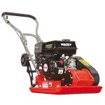 <p>Petrol plate compactor with an engine of 196 ccm. Plate dimensions 540 x 420 mm. Compaction pressure 13000 N. Compaction depth 30 cm. Weight 83 kg. Folding wheels for easy transport. Damping pad included. Steel chassis.</p>