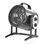 <p>Electric powered heater with fan and thermostat.</p>