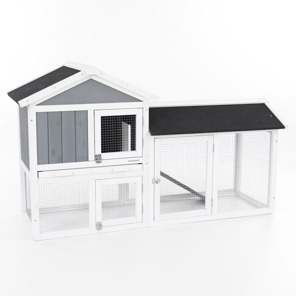 Rabbit Hutch - PROMINENT MOLLY Rabbit hutch made of durable fir wood. Dimensions 147 x 52.8 x 85.5 cm.