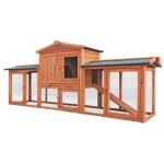 <p>Prominent Connie is a spacious rabbit hutch made from durable fir wood with an asphalt shingle roof. It offers comfortable space for rabbit keeping with multiple access doors.</p>