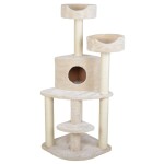 <p>Scratching post and resting place for cats PROMINENT NALA B (beige). Made of plush and natural sisal. Dimensions 50 x 50 x 128 cm.</p>