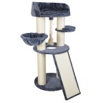 <p>Scratching post and resting place for cats PROMINENT PERSIAN S (grey). Made of plush and natural sisal. Dimensions 60 x 60 x 141 cm.</p>