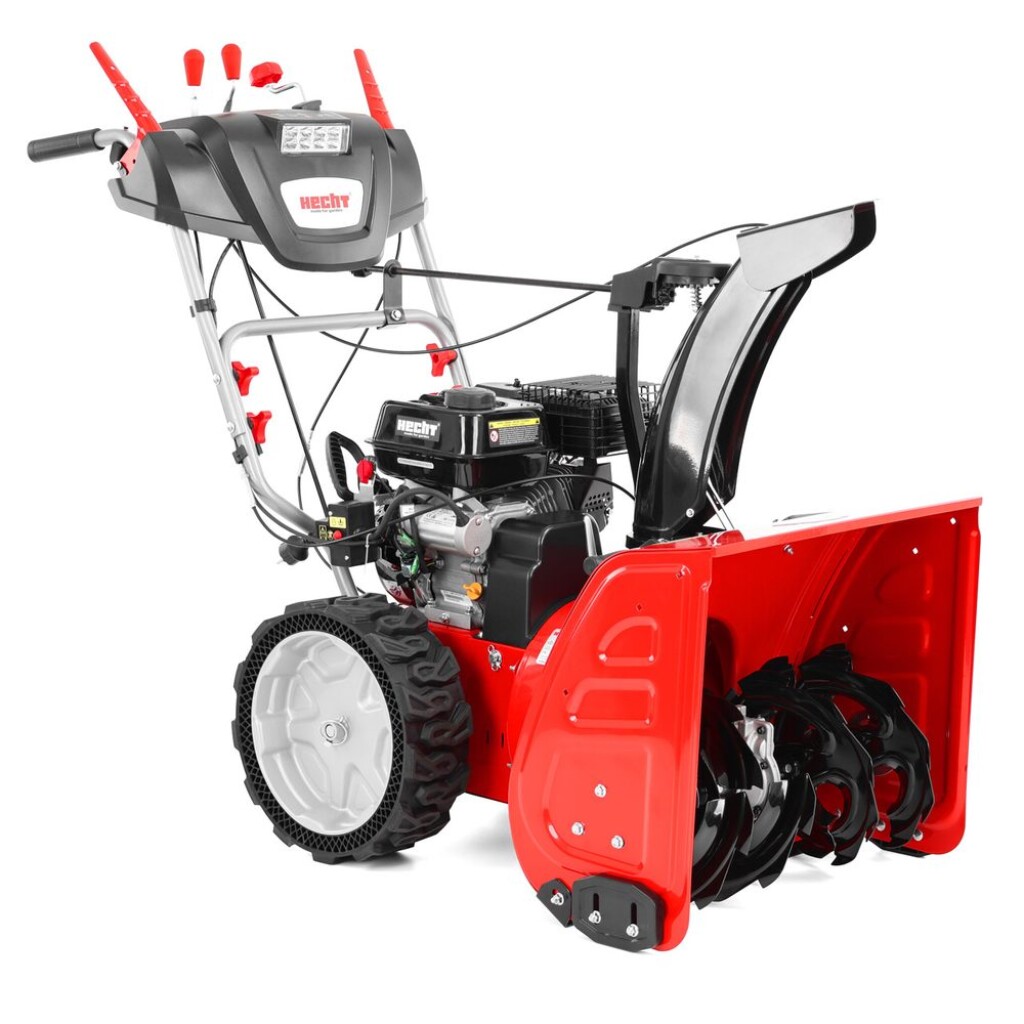 Two-stage self-propelled petrol snow blower with 4-stroke engine HECHT with displacement of 196 cm3. Power ouput 4