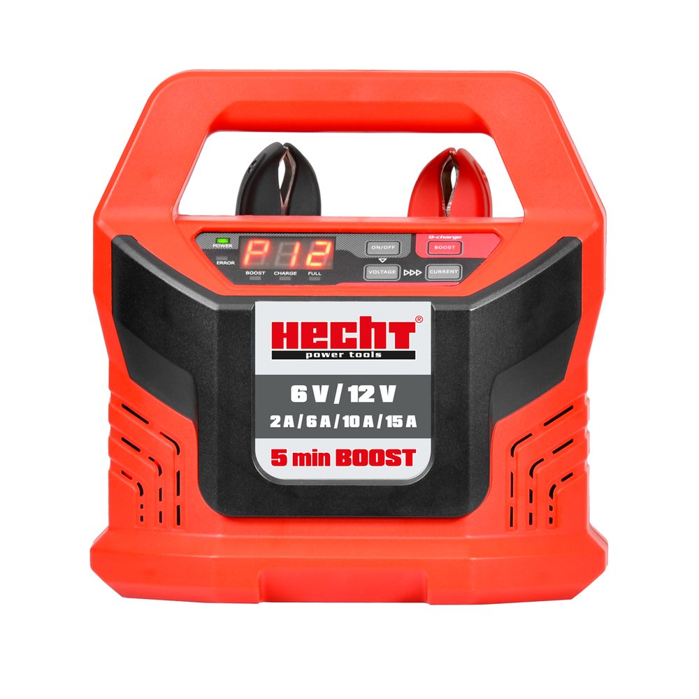 Smart battery charger - HECHT 2013 Smart automatic charger for 12V batteries. Charging current 2 - 15 A. BOOST function. Integrated 12 volt socket.