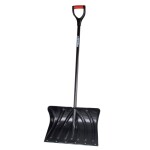 <p>Plastic snow rake with plastic handle reinforced with steel tube