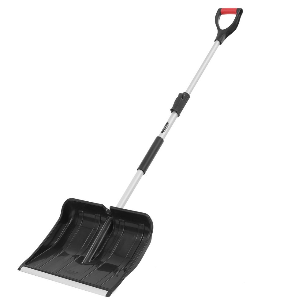 Telescopic Snow Rake - HECHT 485 TL Plastic snow rake with telescopic aluminium handle and aluminium blade. Ergonomic polypropylene D-shaped handle. Adjustable height 122-156 cm