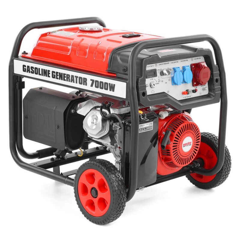 <p><span lang="en">The HECHT GG 8000 is a relatively quiet and stable power generator. It is equipped with two standard 230 V / 50 Hz / 16A sockets (10A fuse) and one three-phase 400 V / 50 H socket. You will also find a 12 V DC output on the panel