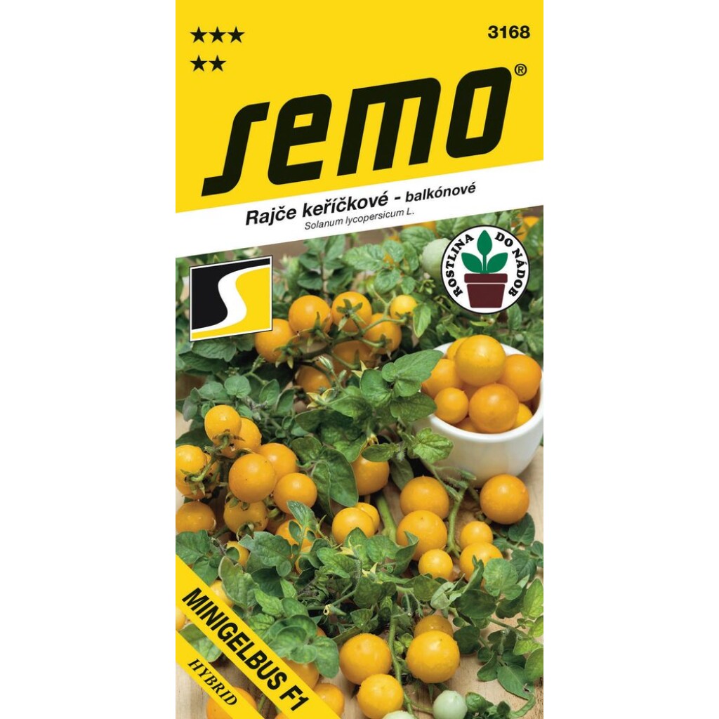 Very early compact tomato with yellow round cherry fruits weighing 15–20 grams.