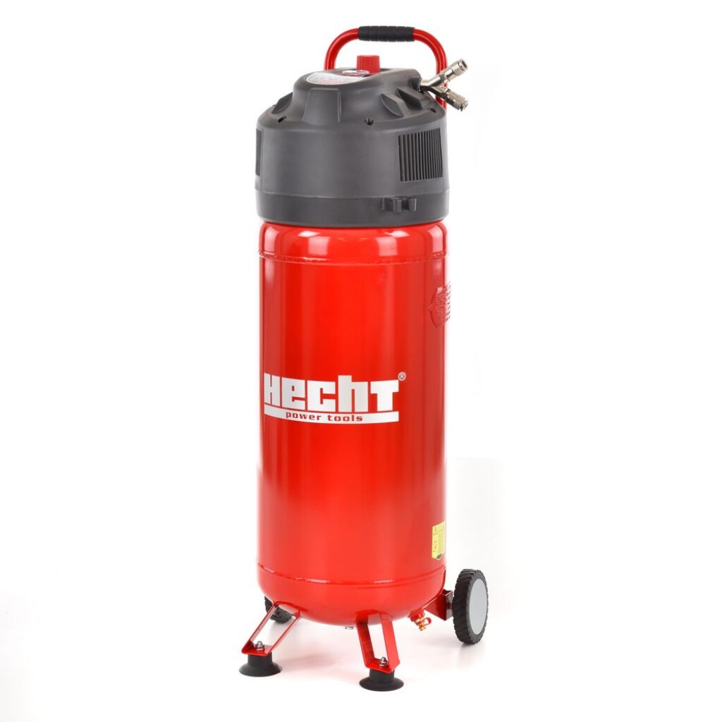 Oil-free vertical silent compressor. Air tank 50 litres. Max pressure 10 bar. Max suction power 240 litres / min. Input power 1500 W / 230 V/50 Hz. Weight 22