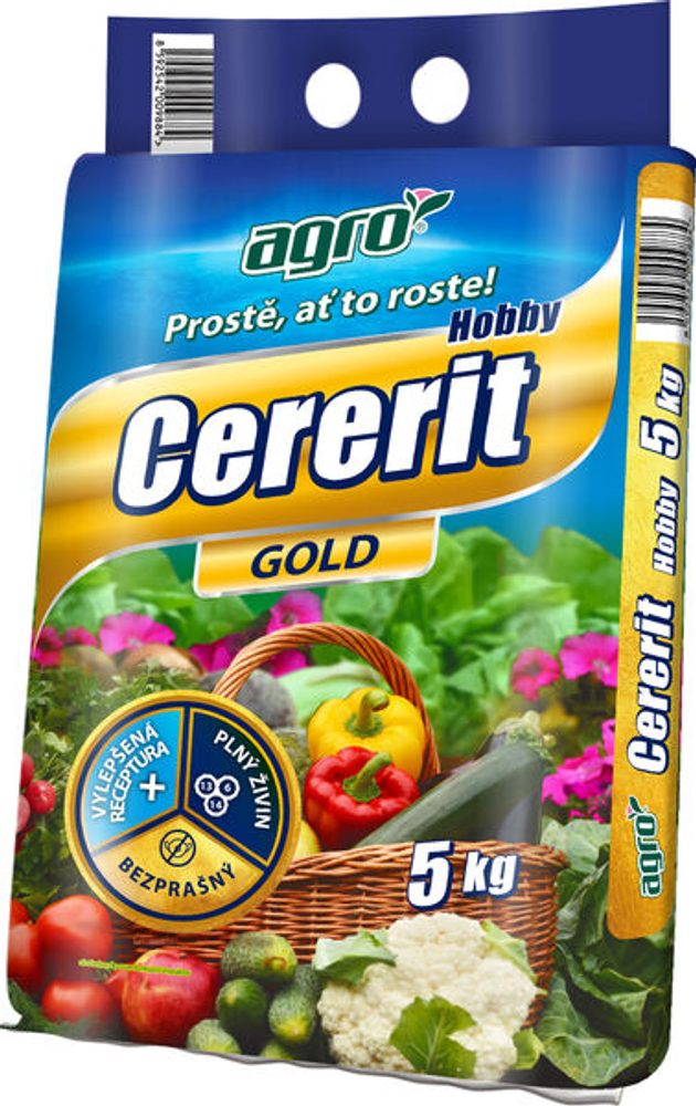 AGRO Cererit Hobby GOLD 5 kg CERERIT Hobby® Gold is a chloride-free granulated (compacted) fertiliser containing micro and macro elements such as iron