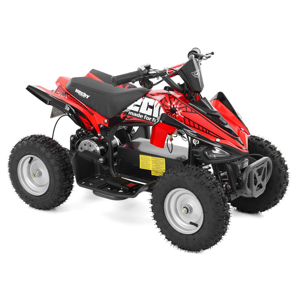 Accu Quad - HECHT 54100 RED HECHT 54100 accu quad offers reliable and quiet operation. It has the dimensions of 100 x 59 x 60 cm and a weight of 42 kg and it is easy to handle. Thanks to the 36 V / 12 Ah battery with 1000 W of power